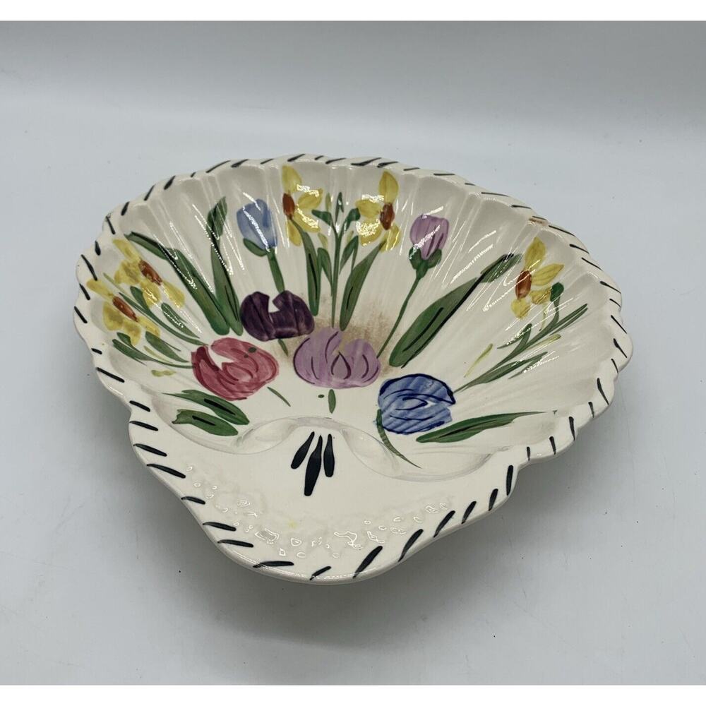 Vtg EASTER PARADE Blue Ridge Southern Pottery Shell Scallop Bon Bon 9" Read